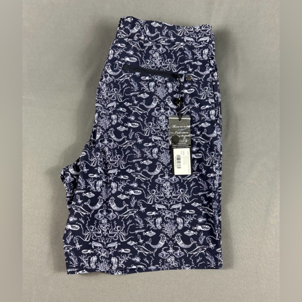 Greyson Swim Shorts Ocean Curiosities Superior Print 32 x 8 Blue
